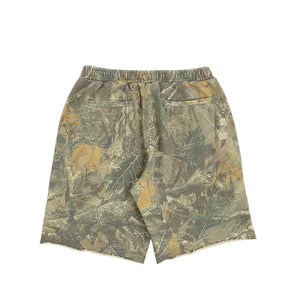 Script Cut-Off Sweat Shorts - Tree Camo