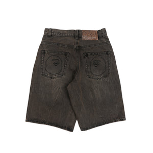 Bape Sta Patch Relaxed Fit Denim Shorts - Beige
