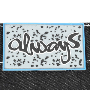 Back Pocket Print Denim Shorts - Black