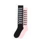Stack Logo Knee Socks 2 Pack - Black/Pink