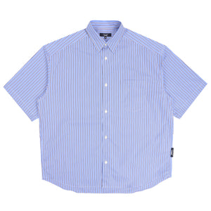 Cotton Oxford Stripe Shirt - White/Sax