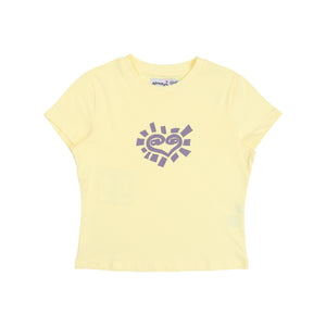He@rt Baby T-Shirt - Pale Yellow/Purple