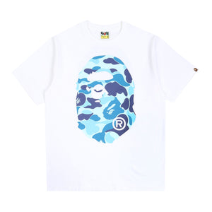 ABC Camo Big Ape Head T-Shirt - White/Blue