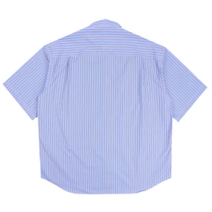 Cotton Oxford Stripe Shirt - White/Sax