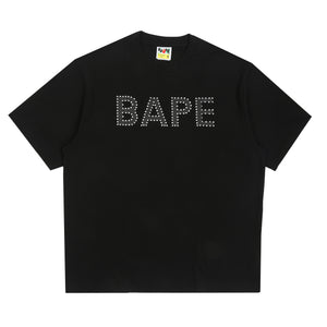 Bape Rhinestone Relaxed Fit T-Shirt - Black