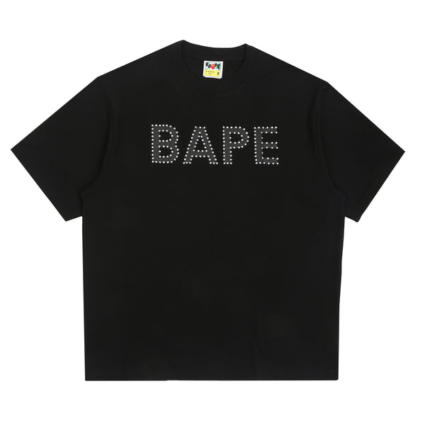 Bape Rhinestone Relaxed Fit T-Shirt - Black