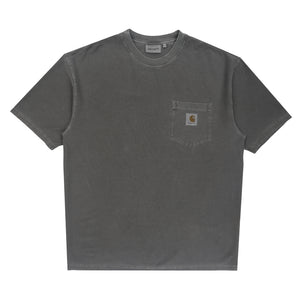 S/S Loose Pocket T-Shirt-Black garment dyed