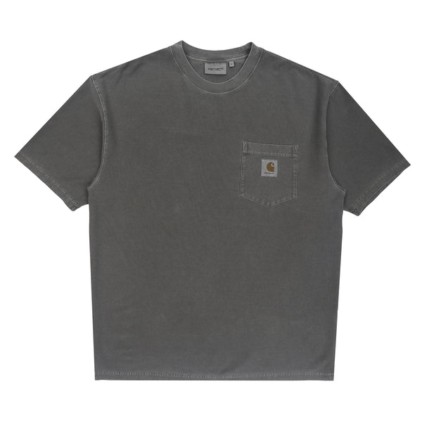 S/S Loose Pocket T-Shirt-Black garment dyed
