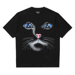 Cat Face T-Shirt - Black