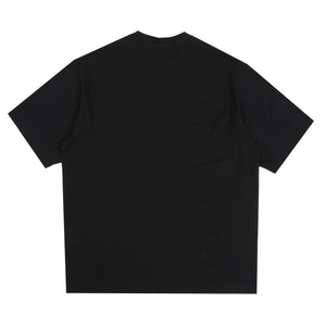 Rhinestone College Relaxed Fit T-Shirt - Black