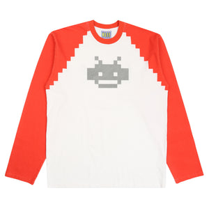 Pixel Raglan L/S - Red/White