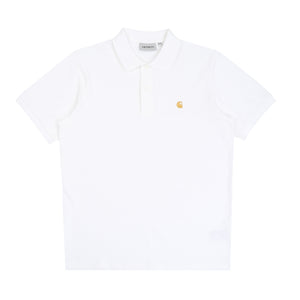 S/S Chase Pique Polo - White / Gold