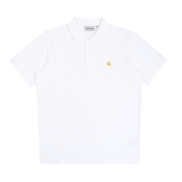 S/S Chase Pique Polo - White / Gold