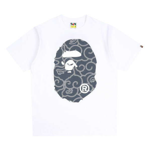 Japanese Cloud Camo Big Ape Head T-Shirt - White