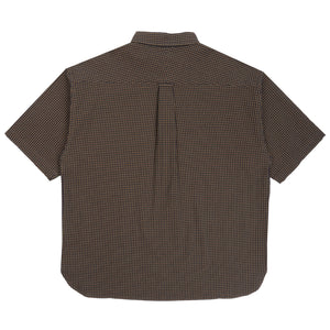 Voil Pullover Plaid SS Shirt - Brown