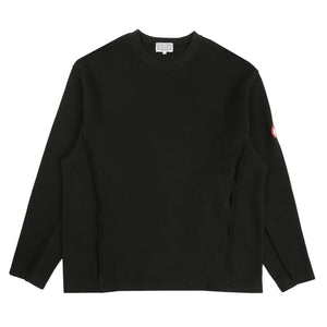Side Seam DBL Knit LS - Black