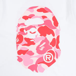 ABC Camo Big Ape Head T-Shirt - White/Pink