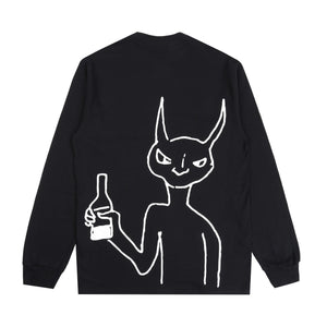 Drunk Alien LS T-Shirt - Black