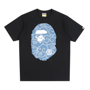 Japanese Cloud Camo Big Ape Head T-Shirt - Black
