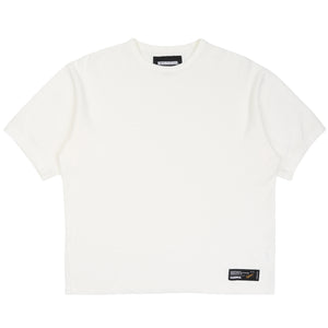 Honeycomb Fabric SS Crewneck - White