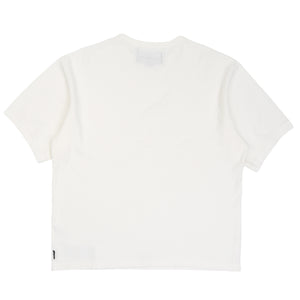 Honeycomb Fabric SS Crewneck - White