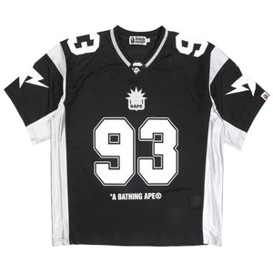 Solid Camo Jacquard Mesh Football Jersey - Black