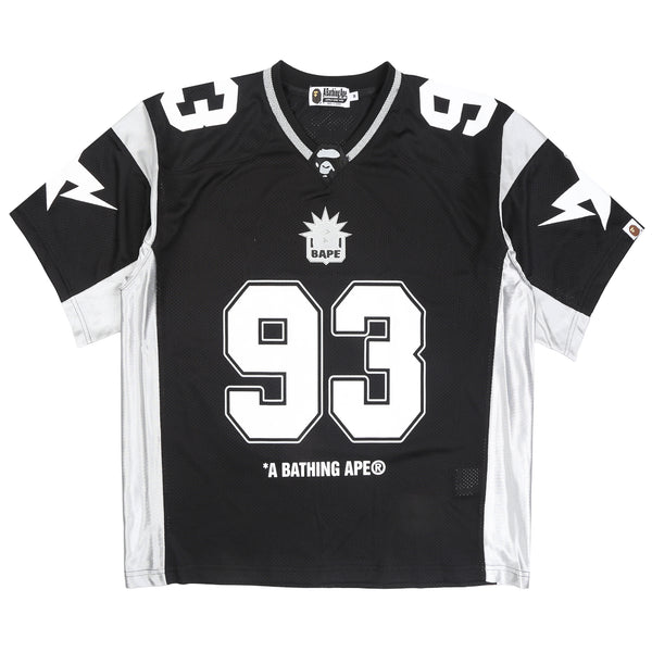 Solid Camo Jacquard Mesh Football Jersey - Black