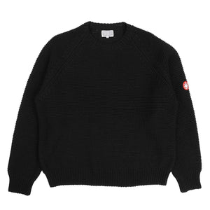 Raglan Sleeve Cotton Knit - Black