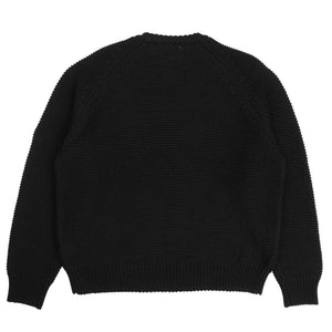 Raglan Sleeve Cotton Knit - Black