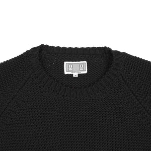 Raglan Sleeve Cotton Knit - Black
