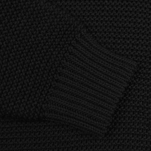 Raglan Sleeve Cotton Knit - Black