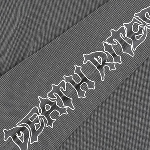 Script Sleeve Waffle Knit Top - Black Garment Dye