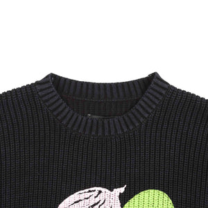 I Love You Overdyed Sweater  - Black
