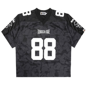 Solid Camo Logo Football Jersey T-Shirt - Black
