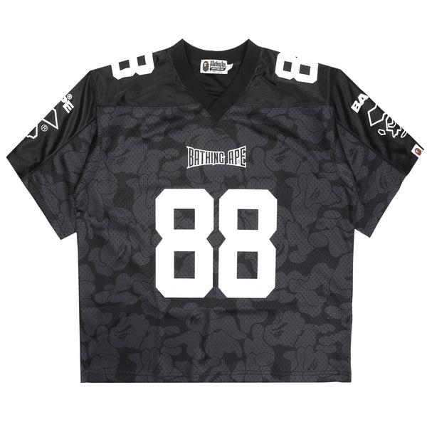 Solid Camo Logo Football Jersey T-Shirt - Black