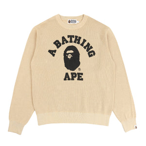 College Waffle Crewneck - Beige