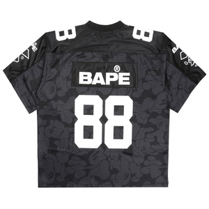 Solid Camo Logo Football Jersey T-Shirt - Black