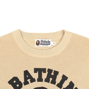 College Waffle Crewneck - Beige